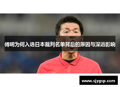 傅明为何入选日本裁判名单背后的原因与深远影响