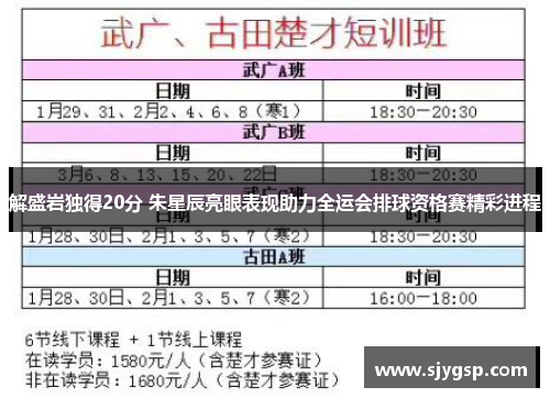 解盛岩独得20分 朱星辰亮眼表现助力全运会排球资格赛精彩进程